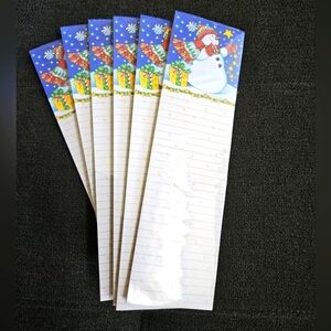 6 - 50 Sheet Magnetic Holiday List Pads NWT Snowman Gift Theme